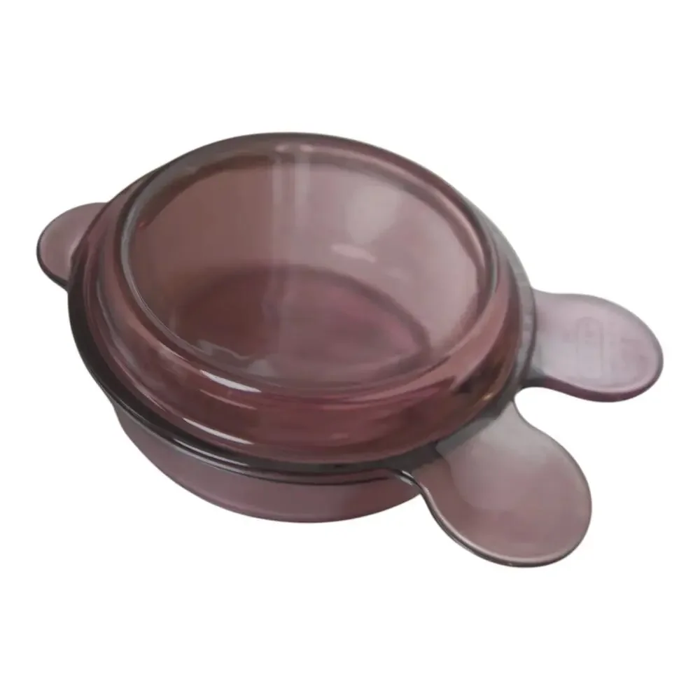 Vintage Corning Visions Cranberry Purple 1.5 Qt Covered Casserole Dish